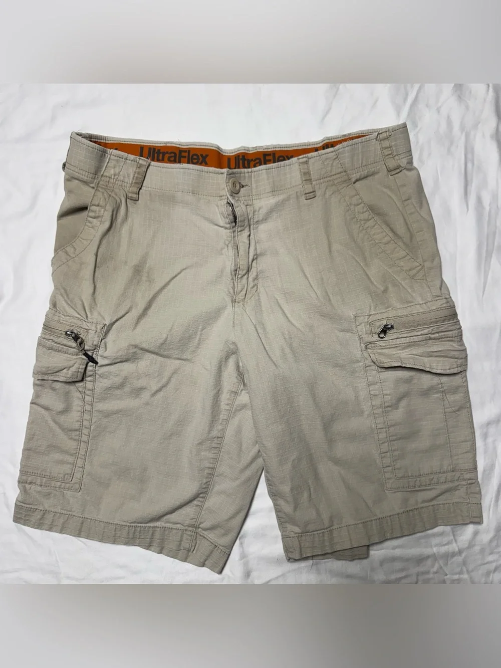 urban pipeline Men's Khaki Cargo Shorts with UltraFlex Waistband